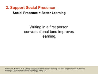 Dorian Peters (dorian-peters.com) - UX Australia, August 2017 15
Design for the
emotional side of
learning
– Support a positive mood
– Support social presence
– Support “good” motivation
 