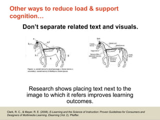 Dorian Peters (dorian-peters.com) - UX Australia, August 2017 7
Design for the
cognitive side of
learning
1
– Reduce Extraneous Cognitive Load
– Design for Timely Feedback
– Target the media to the learning
 