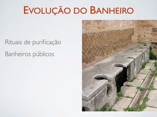 EVOLUÇÃO DO BANHEIRO

Rituais de puriﬁcação
Banheiros públicos
 