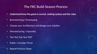 Designing Robots for the FIRST Robotics Competition | PPTX