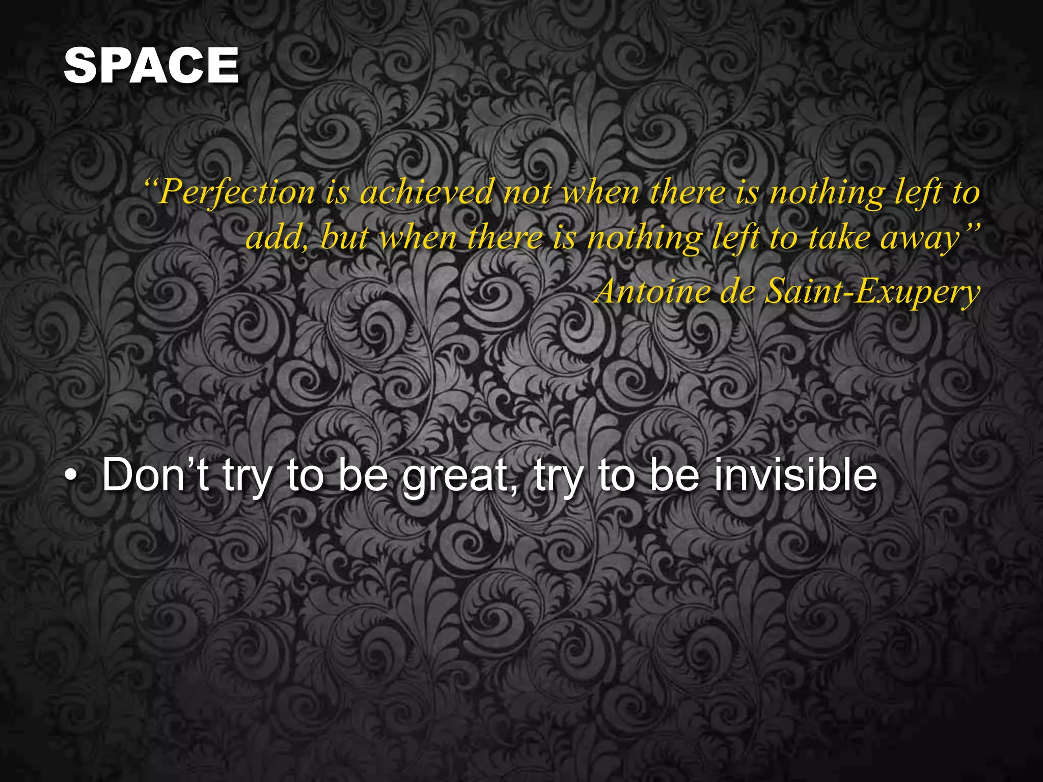 Elements of a good layout