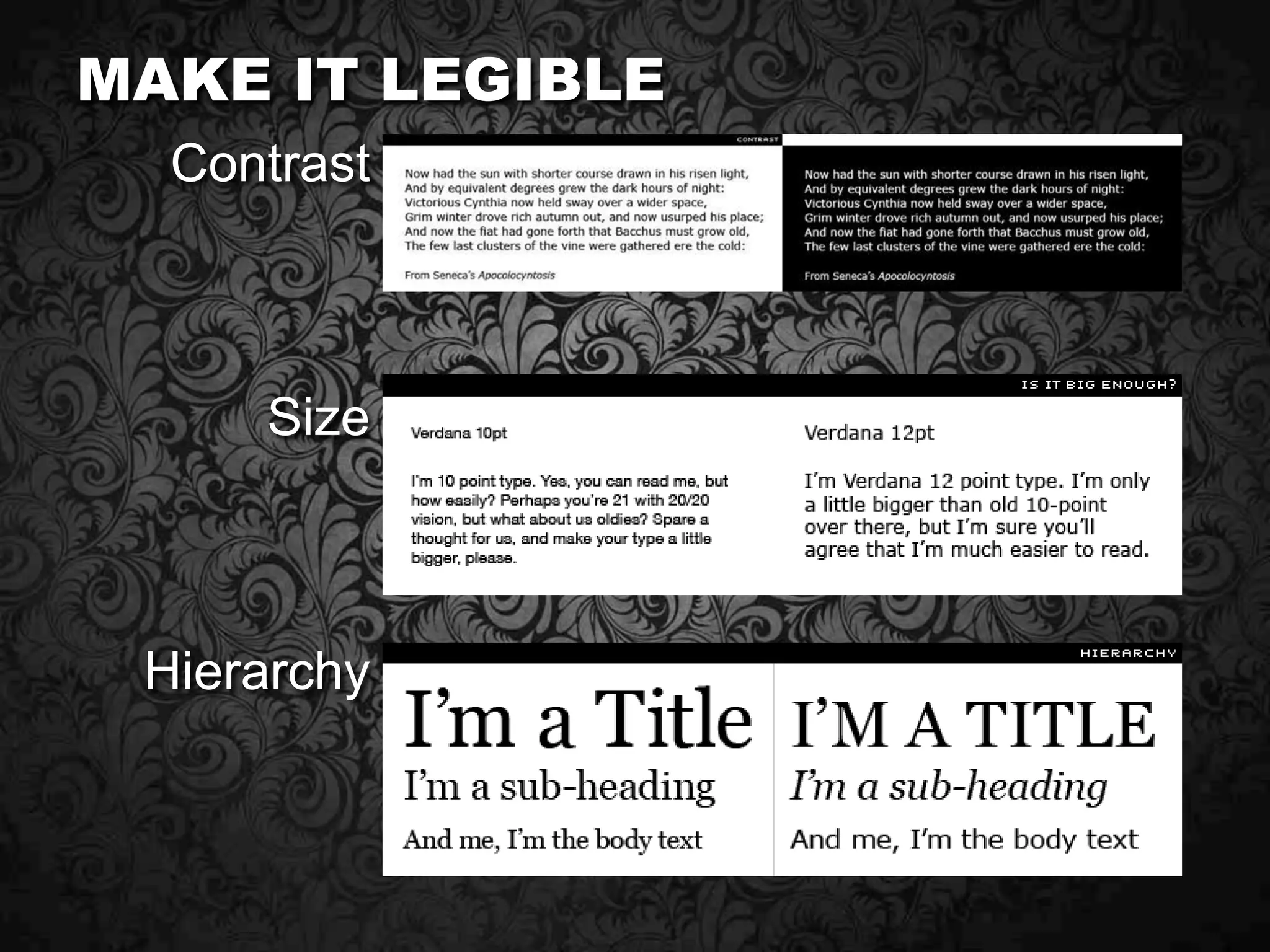 typography“Typography has one plain duty before it and that’s to convey information in writing.” Emil Ruder, Founder of Basel School of DesignChoose a font that fits the subjectDon’t use more than three@font-face