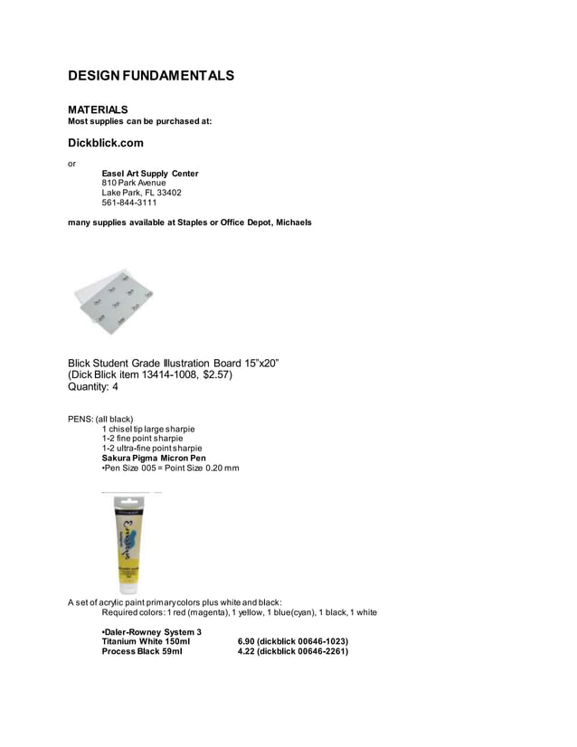 Design Fundamentals Materials Fall 2020 PDF