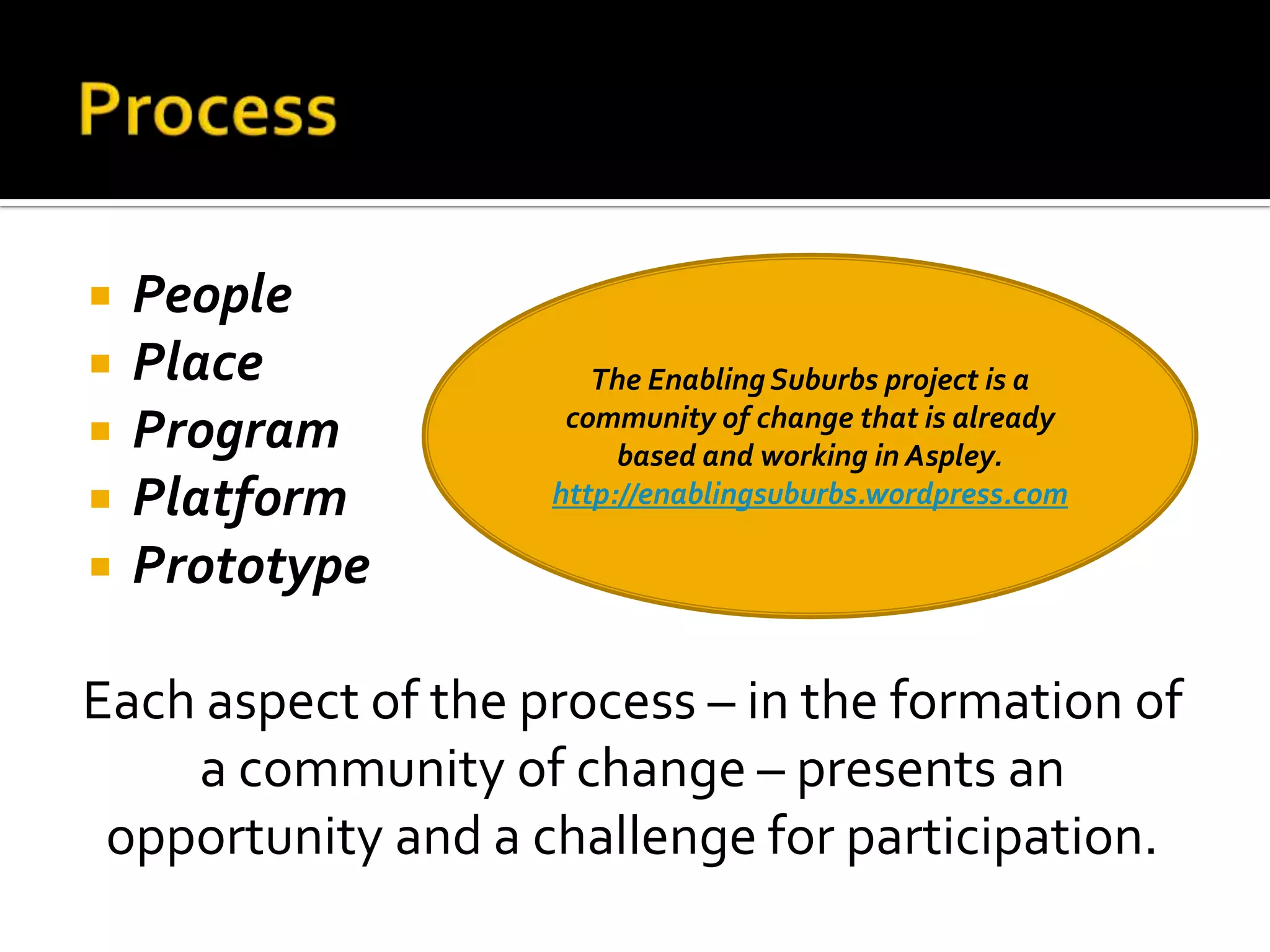 Environment                   Project Dimensions
                                      Community
    Community
                                        Action
      Culture


    Art        Technology
Science     Economics                   praxis
          Language
     Enabling                Art                  Technology
      Plural                Poiesis                 Techne

    Sustain-able
 