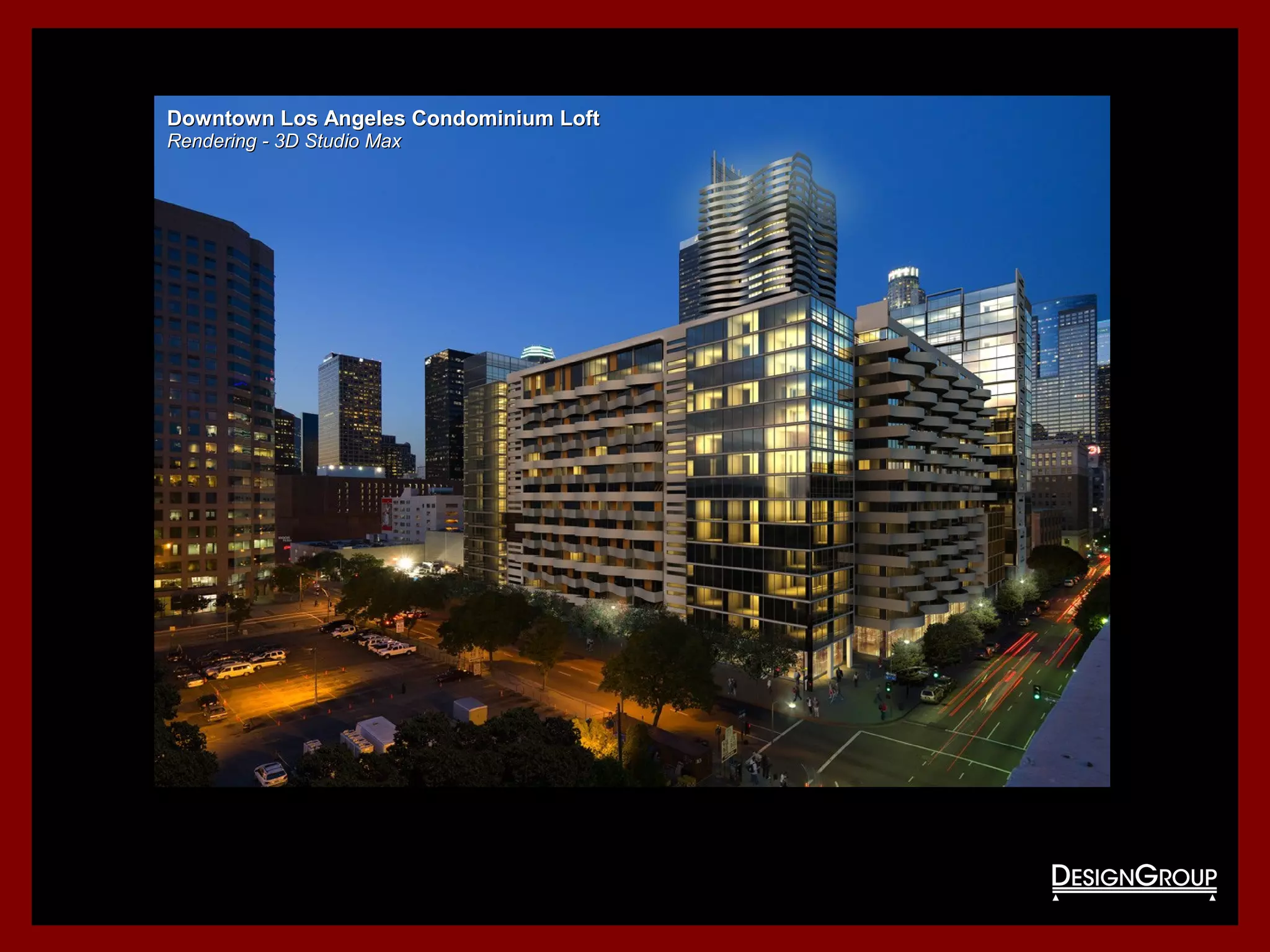 Downtown Los Angeles Condominium LoftDowntown Los Angeles Condominium Loft
Rendering - 3D Studio MaxRendering - 3D Studio Max
 