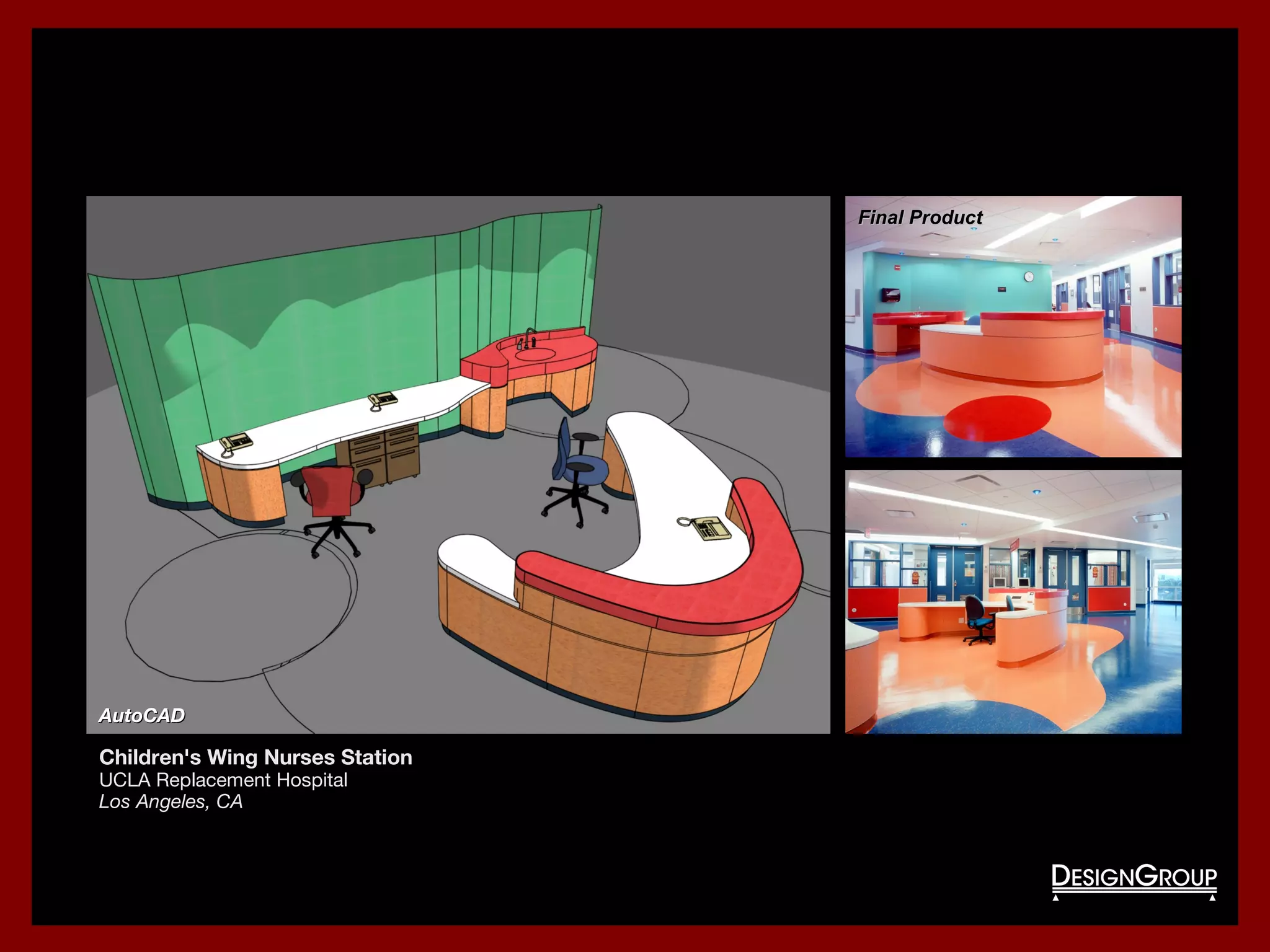Children's Wing Nurses StationChildren's Wing Nurses Station
UCLA Replacement HospitalUCLA Replacement Hospital
Los Angeles, CALos Angeles, CA
AutoCADAutoCAD
Final ProductFinal Product
 
