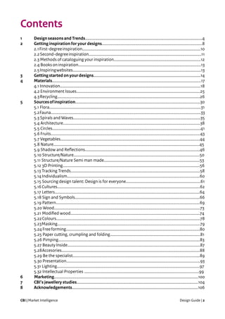 CBI | Market Intelligence Design Guide | 2
1 	 Design seasons and Trends.....................................................