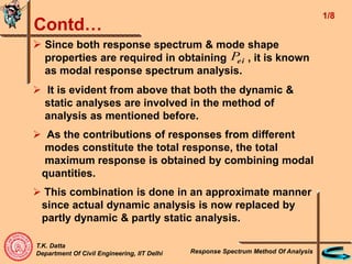 Response Analysis Model DesignGyan2324148026Response-Spectrum-Method-Of-Analysis.ppt