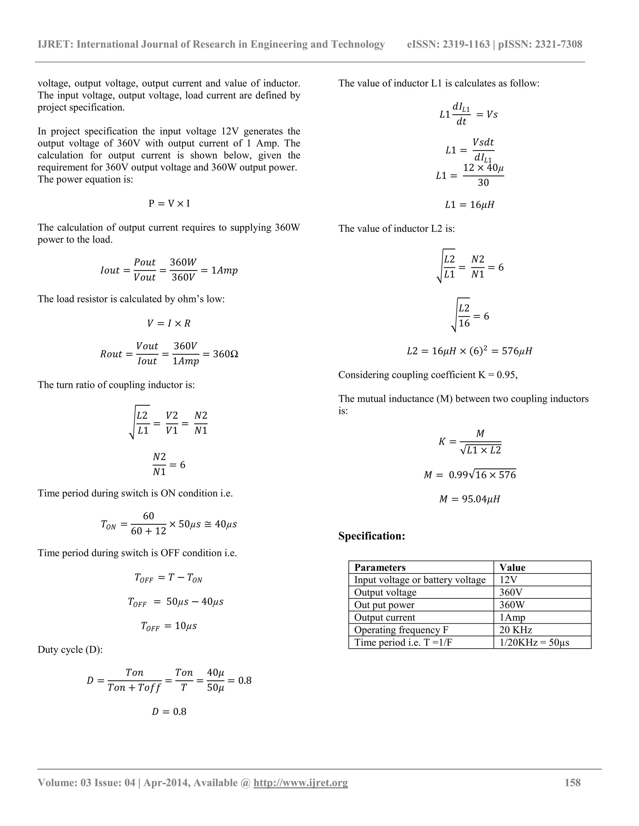 Design high gain dc dc boost converter with coupling inductor and ...