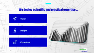 7
We deploy scientific and practical expertise …
Know-how
Vision
Insight
 
