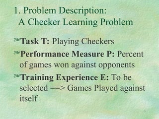 Designing a Machine Learning System: A Checkers Game Example | PPT