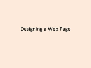 Designing a Web Page 