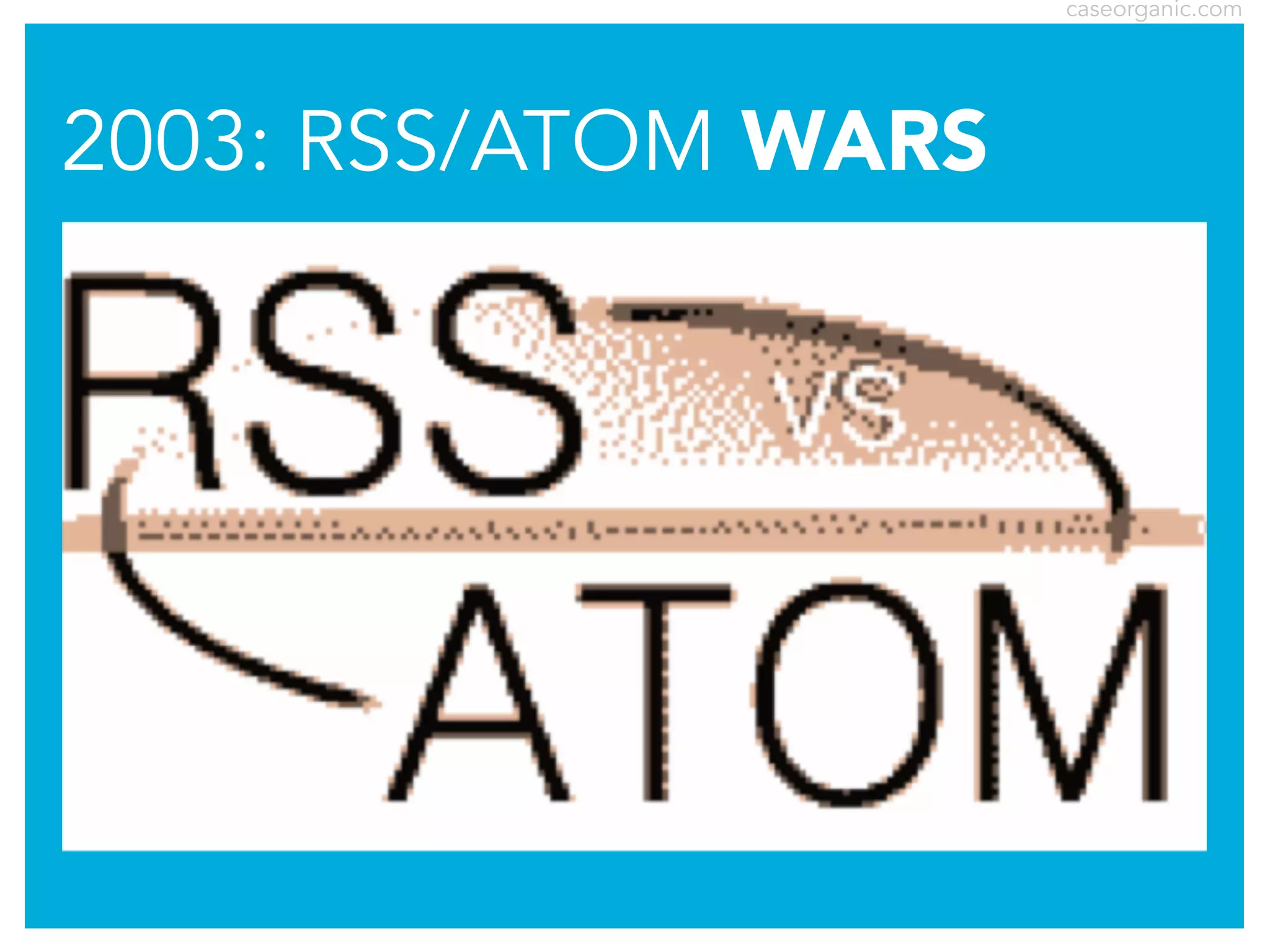 caseorganic.com

2003: RSS/ATOM WARS

 
