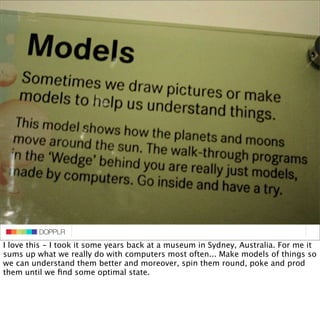 DOPPLR
                   DOPPLR
          DOPPLR
I love this - I took it some years back at a museum in Sydney, Australia...