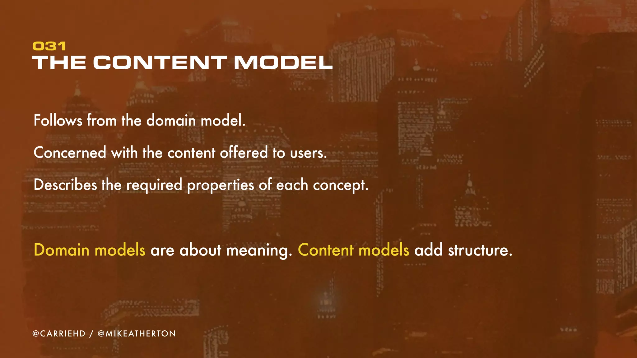 SCALABLE FOR THE FUTURE
31
Create a structure to support a lot of content
Accommodate current and future content inventory
Build connections and create a knowledge network across subjects
0
@CARRIEHD / @MIKEATHERTON
 