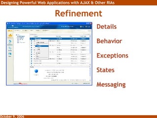 Refinement Details Behavior Exceptions States Messaging 