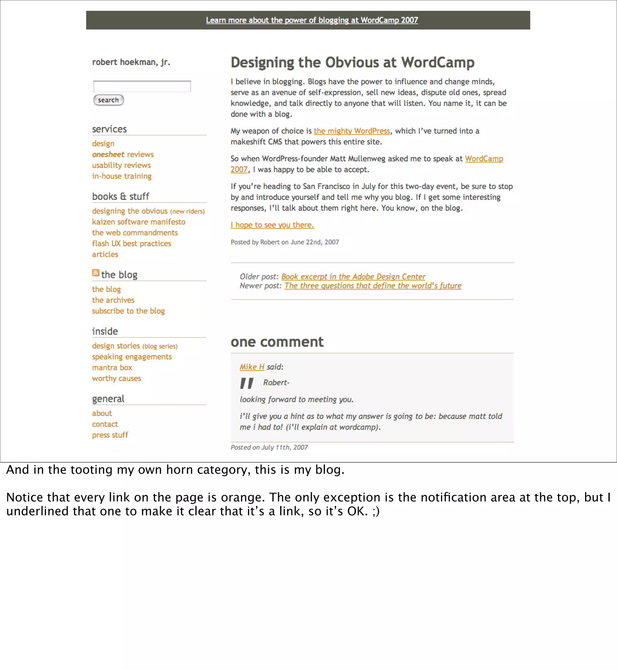 "Designing the Obvious" at WordCamp