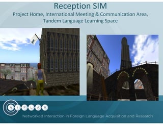 Reception SIM
Project Home, International Meeting & Communication Area,
            Tandem Language Learning Space
 