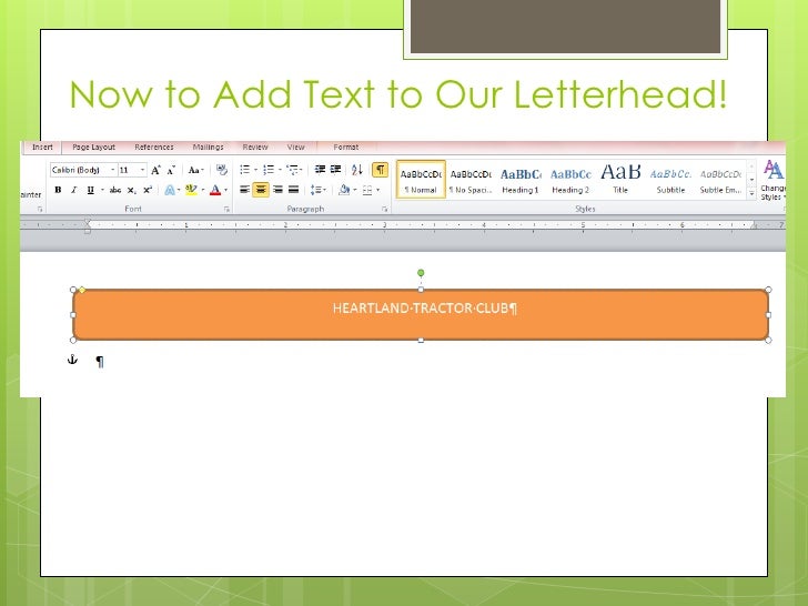 letterhead word 2010