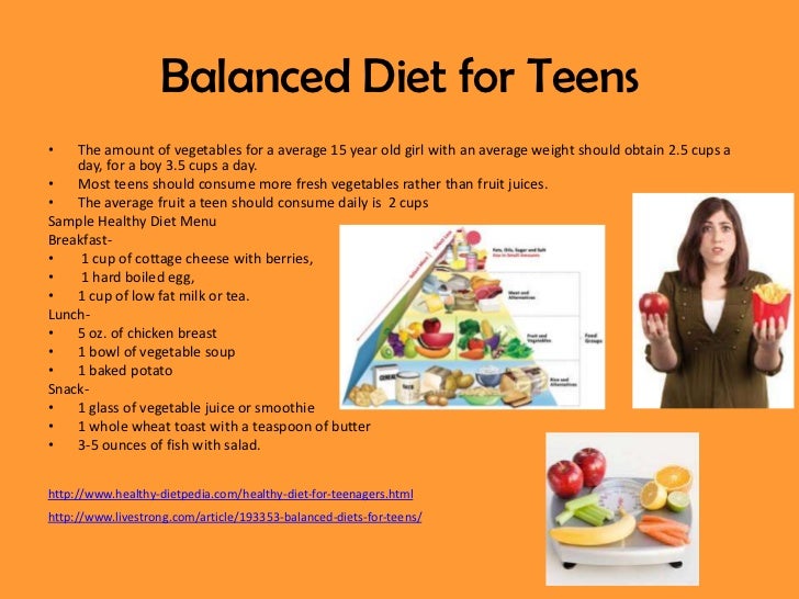 healthy diet plan for 13 year old female