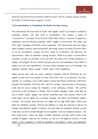 Designing a hybrid global sourcing strategy for triton labs case study ...