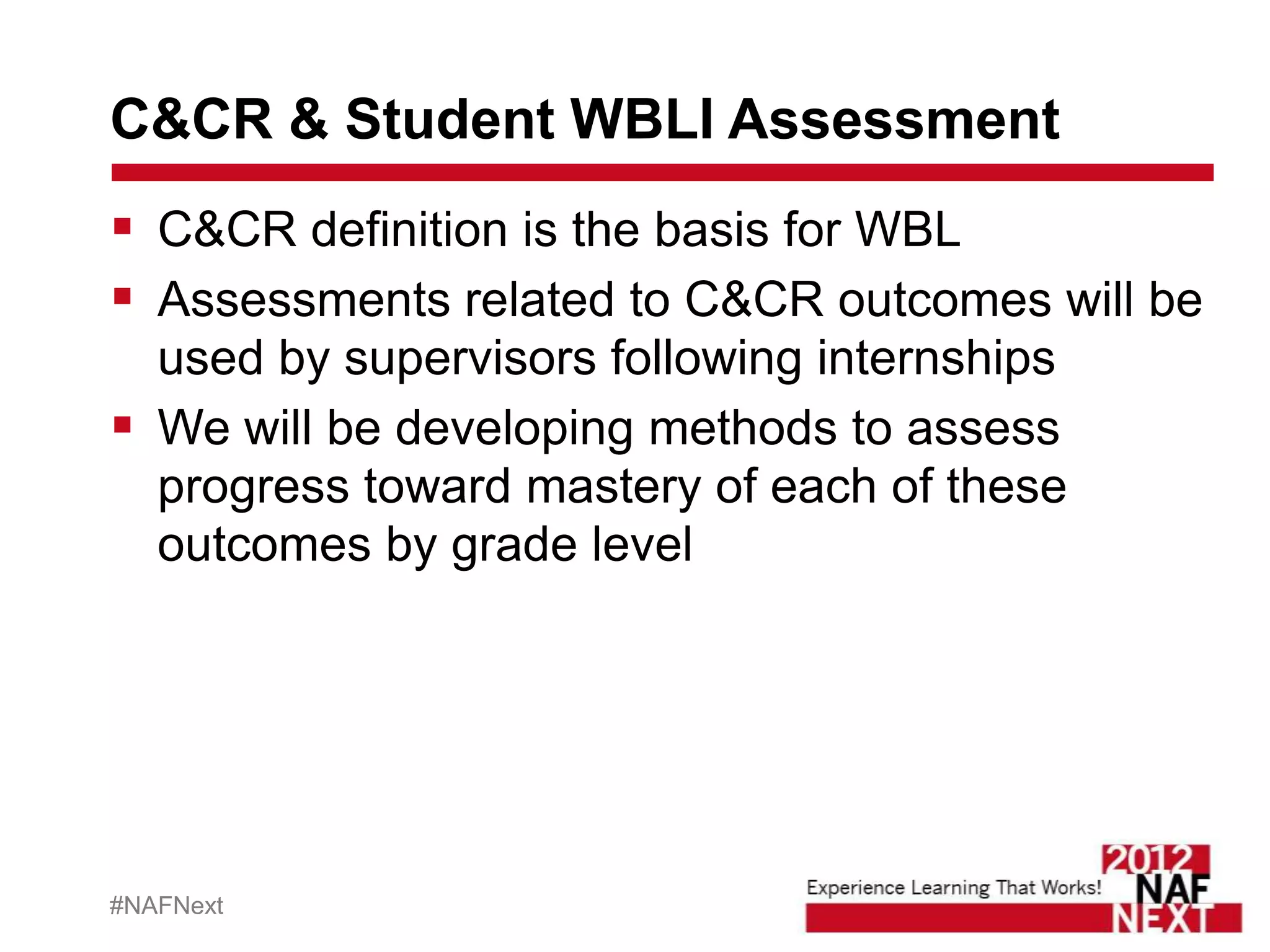 Designing and assessing your work based learning system | PPTX