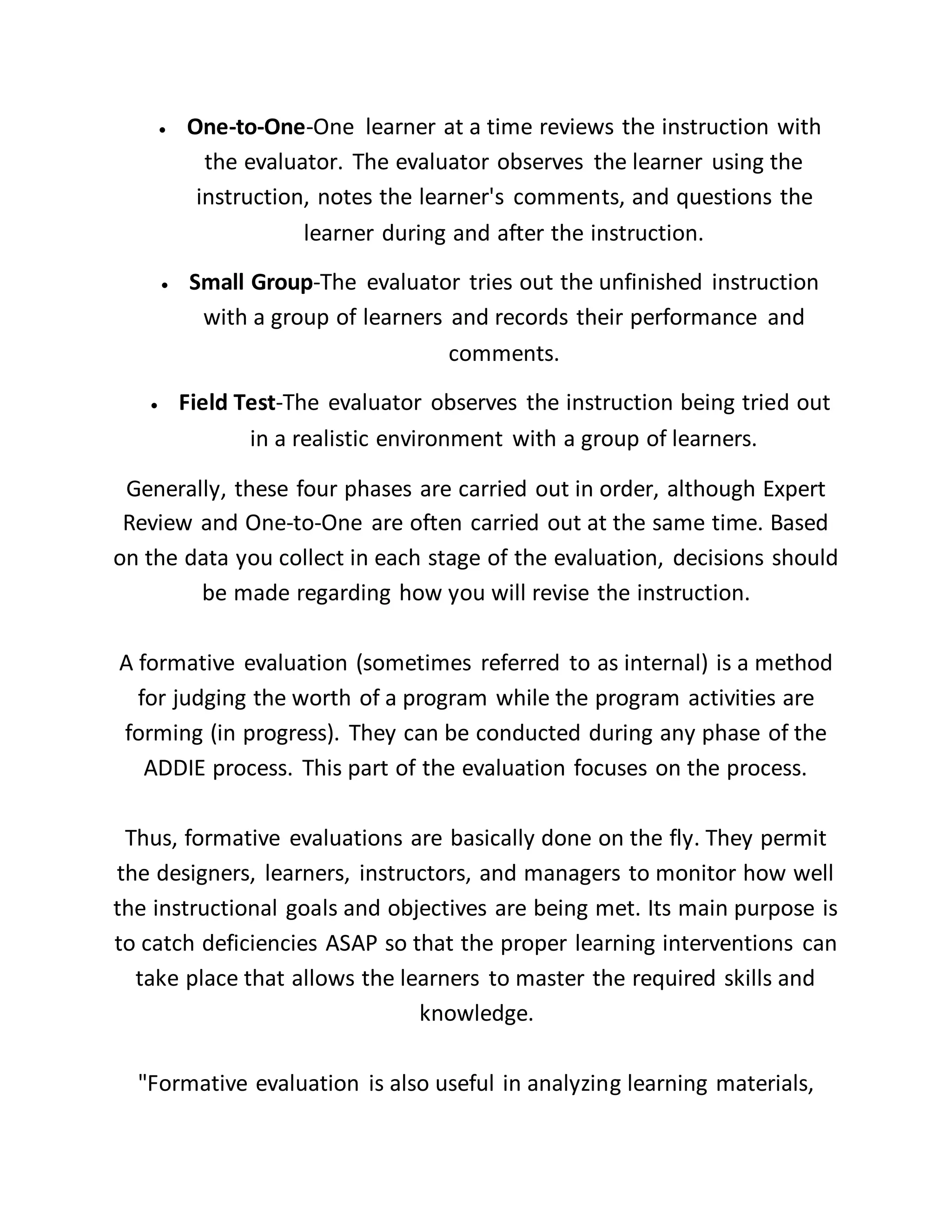 Designing and conducting formative evaluations | DOCX