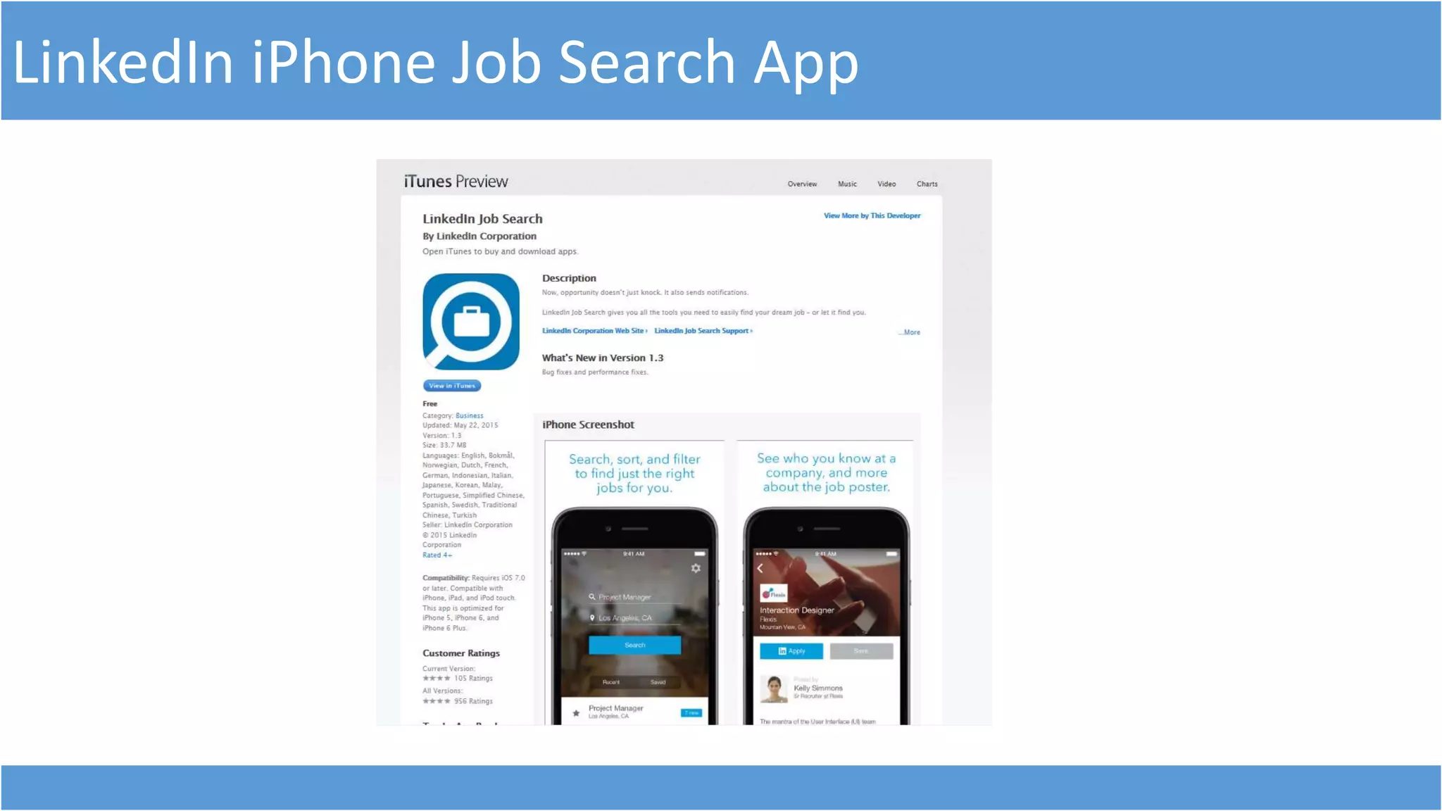 LinkedIn iPhone Job Search App
 