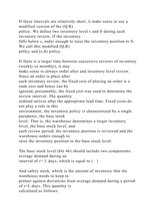 Q R Policy Designing and Managing the supply chainconcepts, strategies.docx