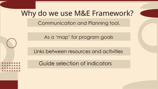 DESIGNING AN M&E FRAMEWORK.pptx....... DESIGNING AN M&E FRAMEWORK ...