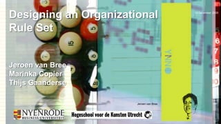 Designing an Organizational Rule SetJeroen van BreeMarinka CopierThijs Gaanderse 