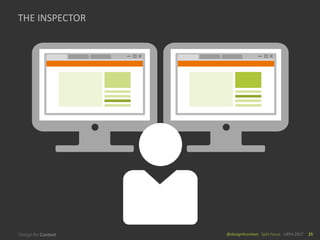 @design4context			Split	Focus	 UXPA	2017 25
THE	INSPECTOR	
 