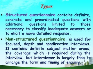Designing of Questionnaire | PPTX