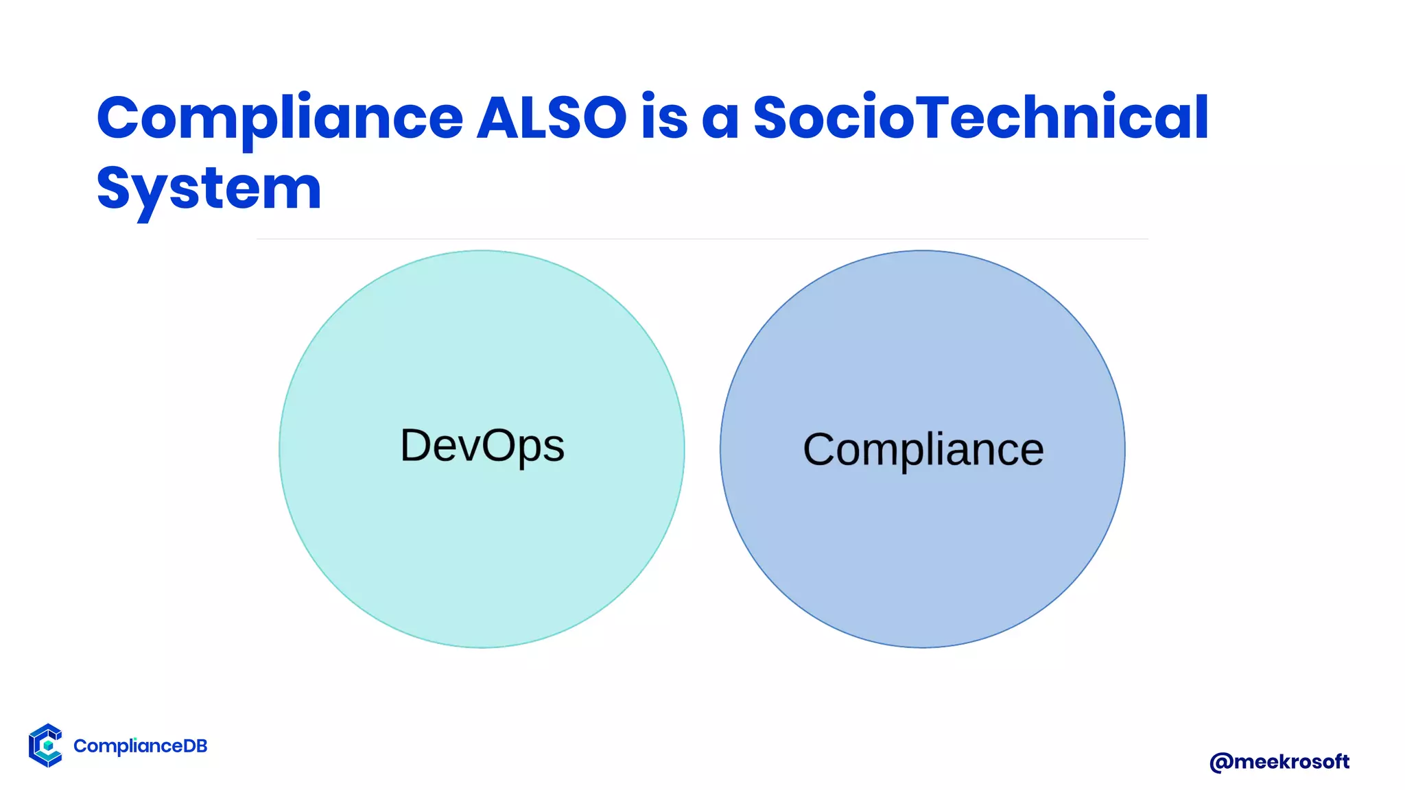 @meekrosoft
Compliance ALSO is a SocioTechnical
System
 