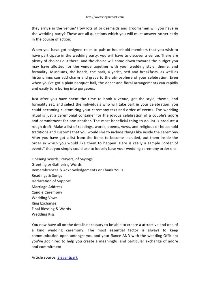 Designing A Wedding Ceremony