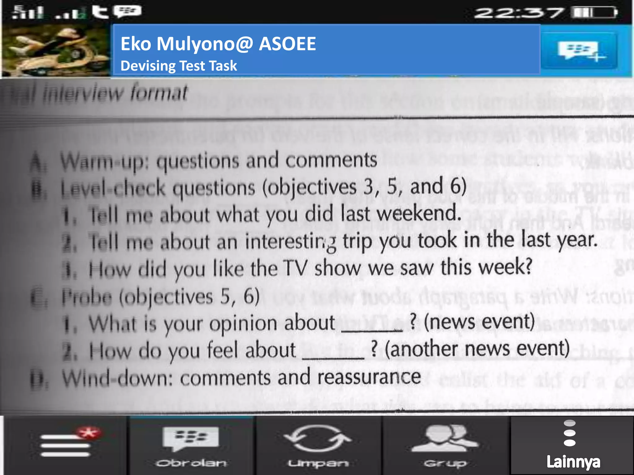 Eko Mulyono@ ASOEE
Devising Test Task
 