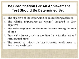 Designing classroom language tests | PPTX