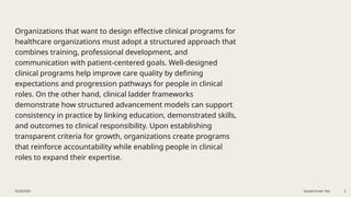 Designing Clinical Ladder Programs for Healthcare Organizations | PPTX
