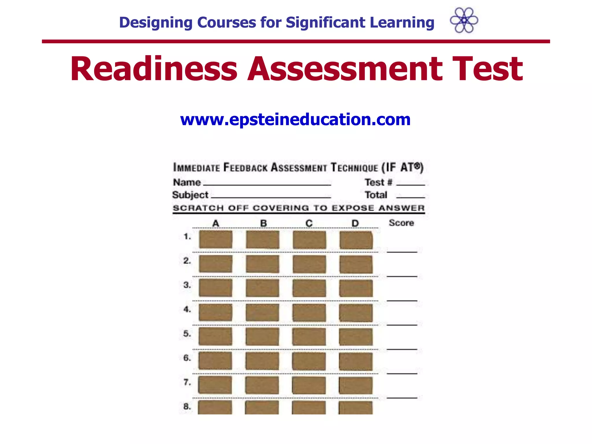 Learning-CenteredReadiness Assessment Testwww.epsteineducation.com