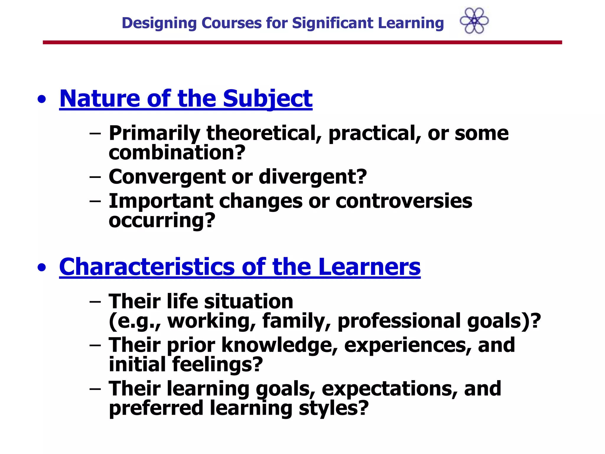 Nature of the Subject