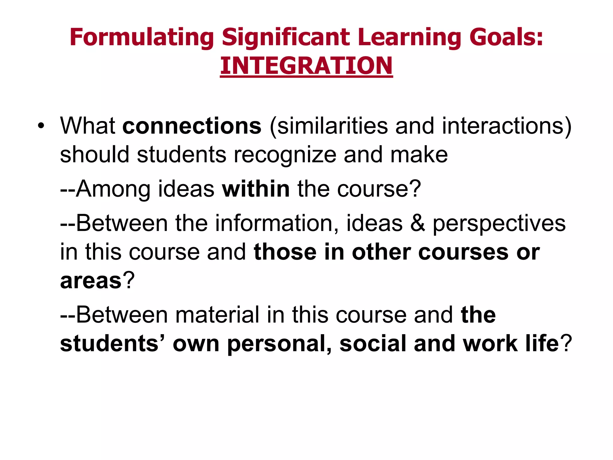 Self-directing learnersFoundational KnowledgeUnderstanding and remembering:Information