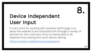 Designing, Developing & Testing for Accessibility | PPTX