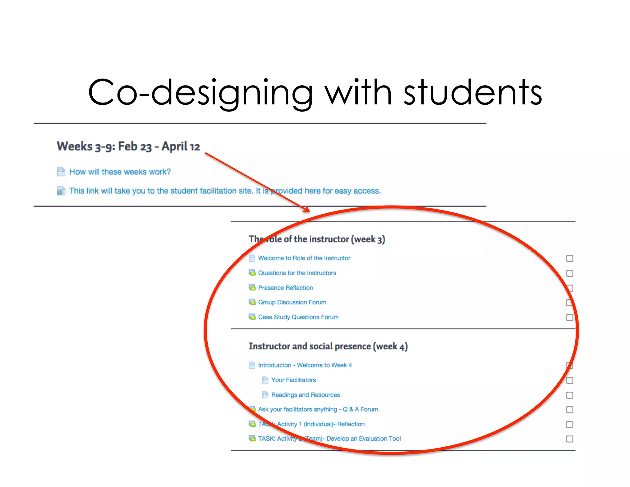 Co-designing with students
 