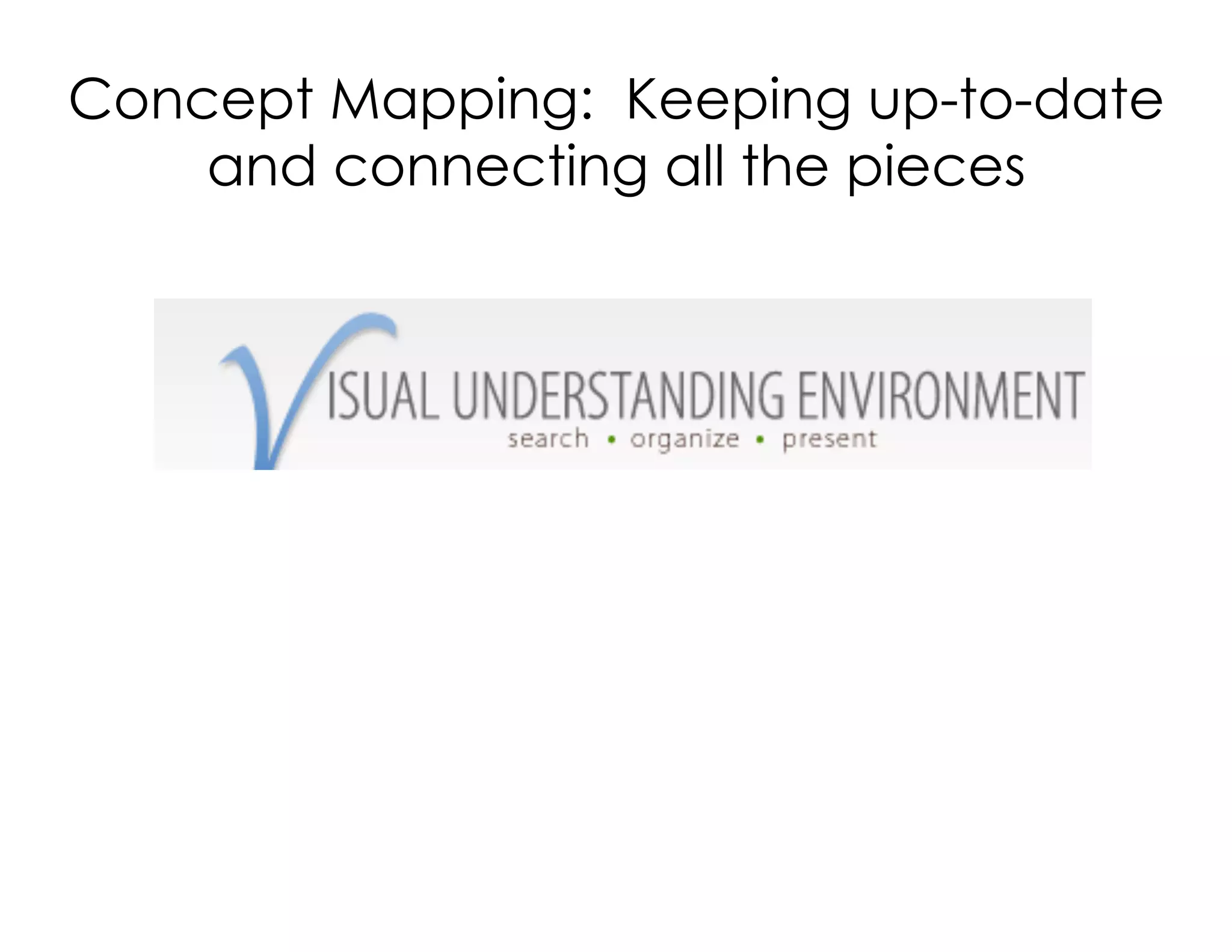 Concept Mapping: Keeping up-to-date
and connecting all the pieces
 