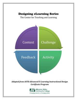 Challenge
ActivityFeedback
Context
The Center for Teaching and Learning
Adapted from ASTD Advanced E-Learning Instructional Design
Certificate Program
 