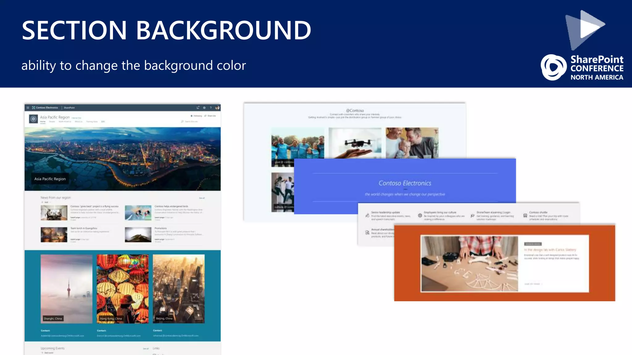 SECTION BACKGROUND
ability to change the background color
 
