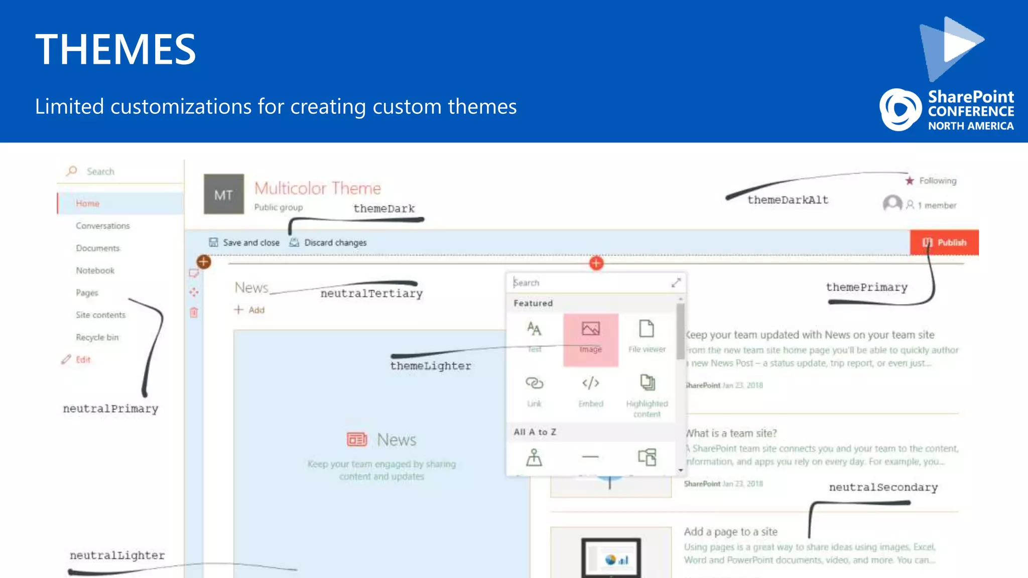 THEMES
Limited customizations for creating custom themes
 