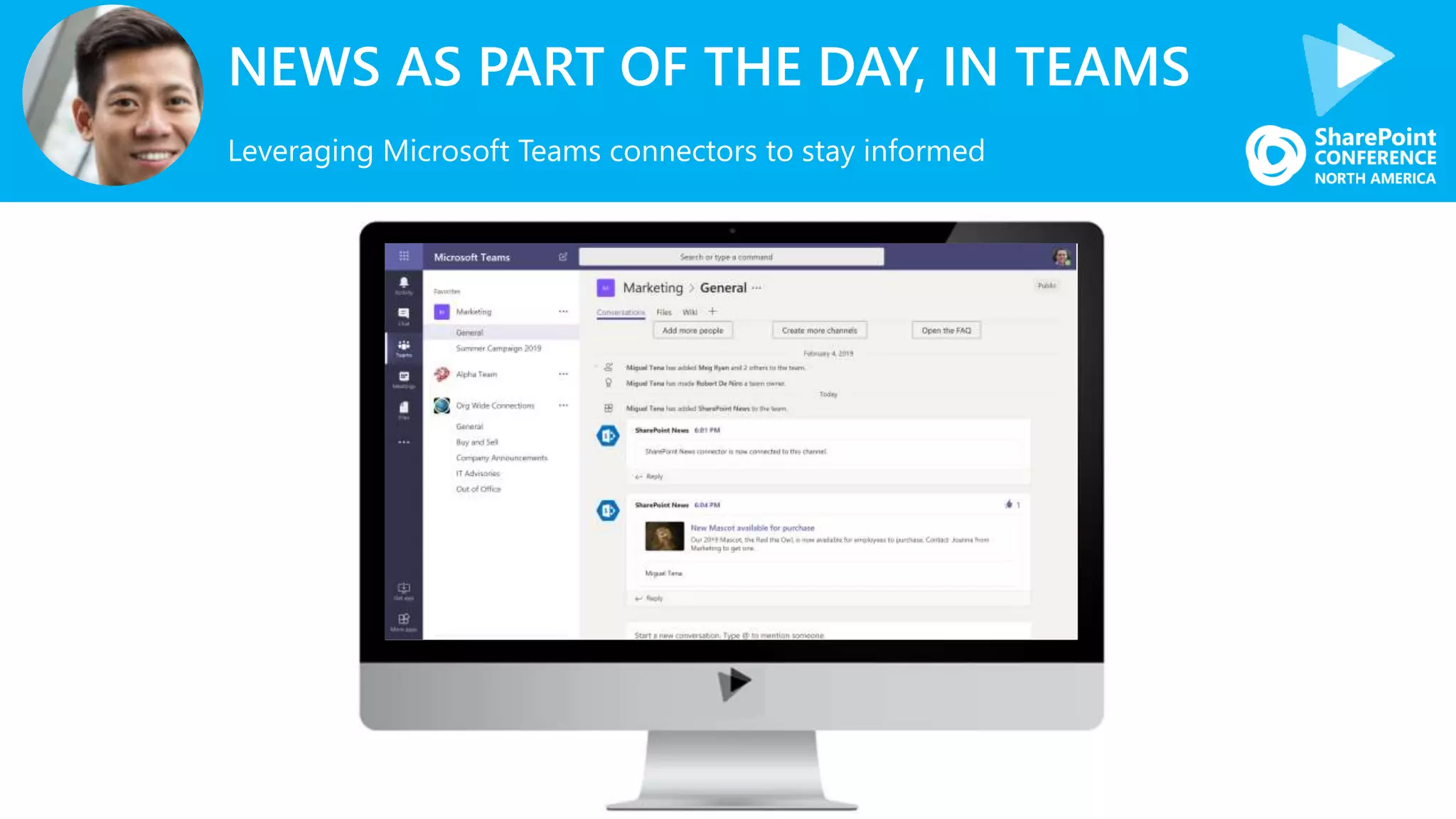 NEWS AS PART OF THE DAY, IN TEAMS
Leveraging Microsoft Teams connectors to stay informed
 