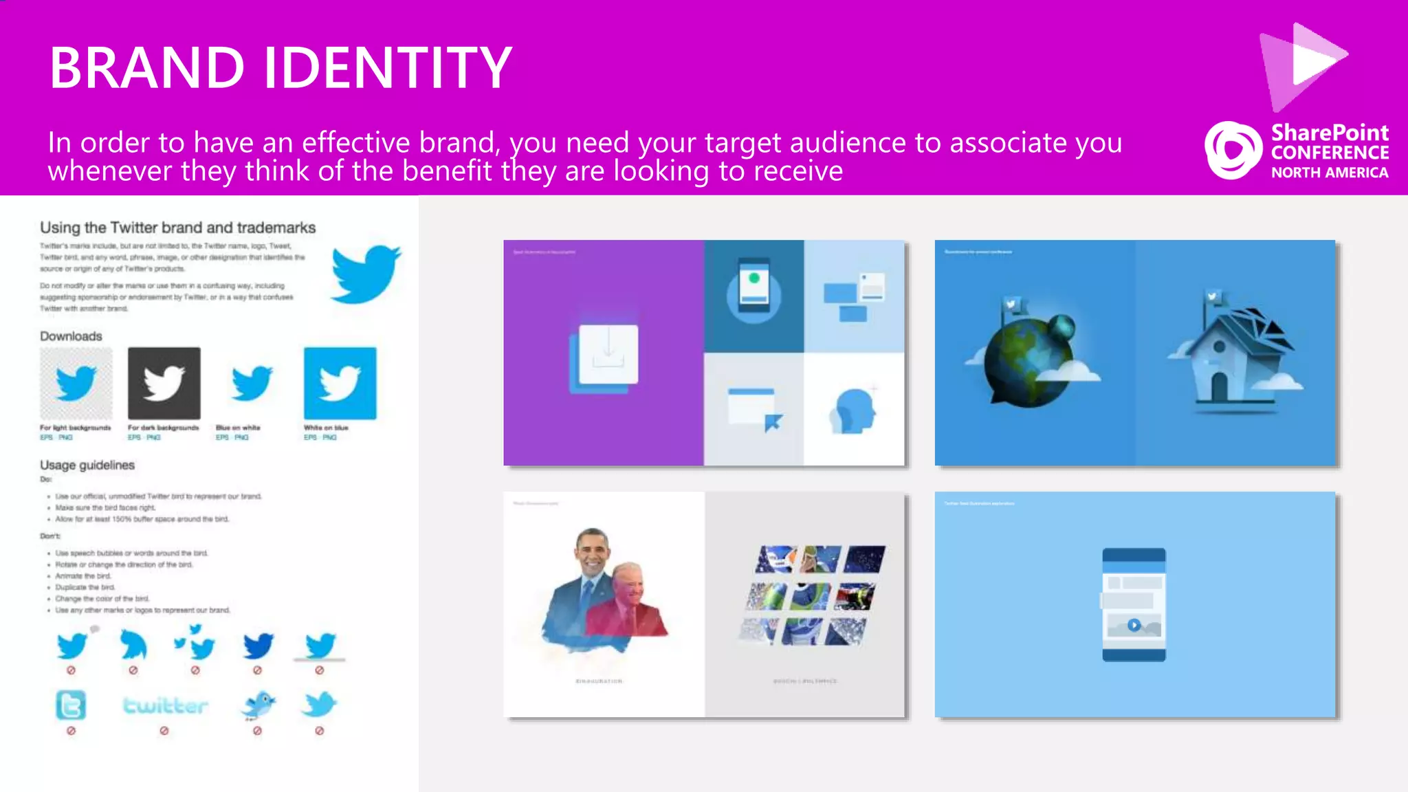 BRAND IDENTITY
In order to have an effective brand, you need your target audience to associate you
whenever they think of the benefit they are looking to receive
 