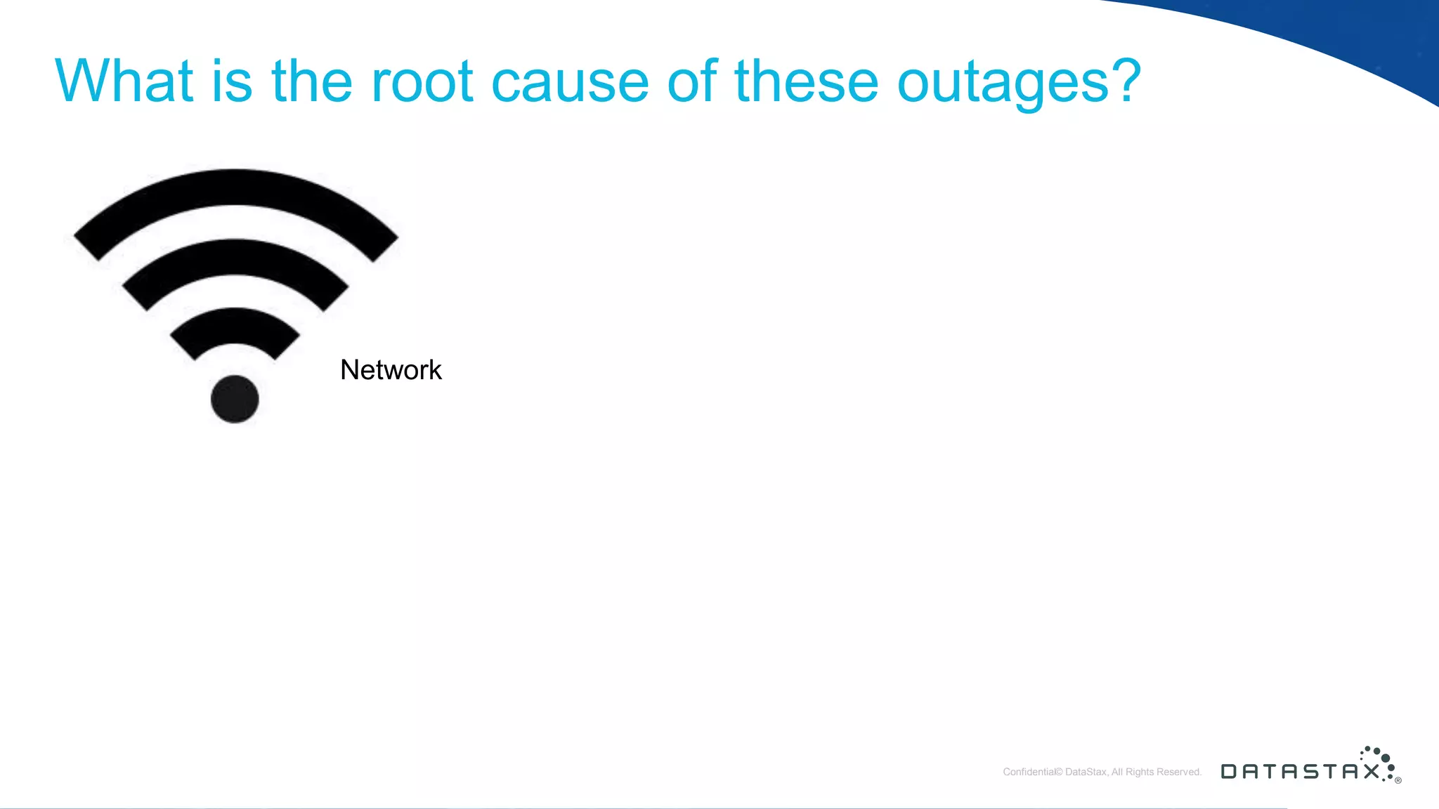 © DataStax, All Rights Reserved.ConfidentialConfidential© DataStax, All Rights Reserved. What is the root cause of these outages? Network 